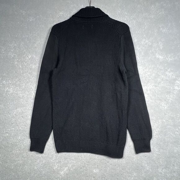 Club Room Sweater Mens Small Black Chunky Shawl Collar Cardigan NWT MSRP $70 - Picture 3 of 8